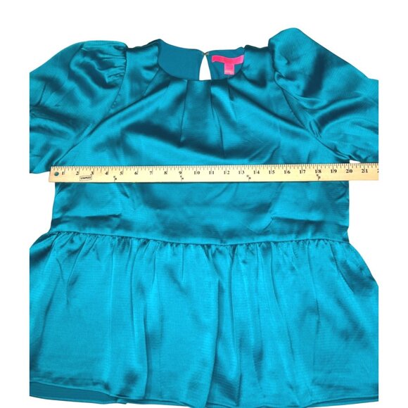 Lilly Pulitzer Blakelynn Elbow Sleeve Top Blue Rhapsody Size 6 - Picture 14 of 16